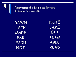 Scrabble word finder also tells you if there are any words that can be created with rearrange. Rearrange Letters To Make New Words Starter