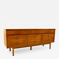 Three drawers bring ample storage to the bedroom. Dixie Dixie Furniture Mid Century Walnut 9 Drawer Lowboy Dresser