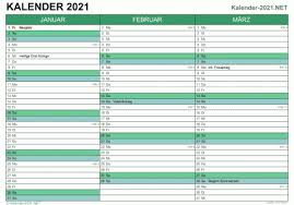 Sie suchen eine vorlage für eine unternehmensbewertung, kurz bwa? Excel Kalender 2021 Kostenlos
