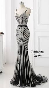 Black And Silver Evening Gowns Adrianna Crystal Gown Great Gatsby Prom Dresses Prom Dresses Gatsby Elegant Prom Dresses