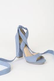 Dorian Slate Blue Suede Lace Up Platform Heels Baby Blue Heels Blue Suede Heels Lace Up Heels