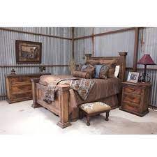 Amazing Western Bedroom Set And I Love The Tin On The Walls Western Bedroom Rustic Bedroom Bedroom Furniture For Sale