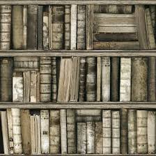 porte trompe l oeil livres behang boeken