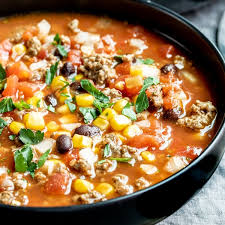 Whisk the chicken broth, taco seasoning and tomato paste in the slow cooker. Slow Cooker Taco Soup Recipe Home Made Interest