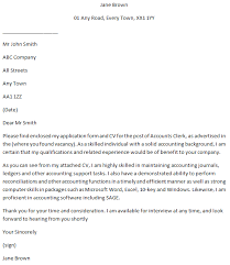 Accounts Clerk Job Application Cover Letter Example Learnist Org