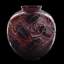 Lalique Rare Gros Scarabees Vase 18 750 Glass Art Sculpture Lalique Art Deco Lamps