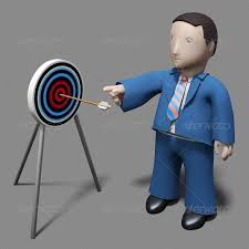 Business Character Pointing To Target Center Target Center Character Business Person