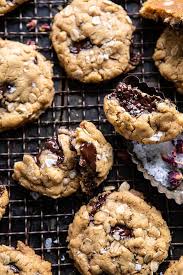 Peanut Butter Chocolate Chunk Oatmeal Cookies Half Baked Harvest Recipe Cookies Recipes Chocolate Chip Sweet Cookies Desserts