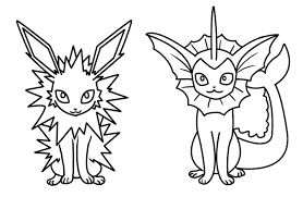 I had a lot of fun drawing eevee and sylveon last week! Jolteon And Vaporeon Coloring Page By Bellatrixie White On Deviantart