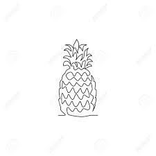 Grab this line art just in time for summer! One Continuous Line Drawing Whole Healthy Organic Pineapple For Orchard Identity Fresh Summer Fruitage Concept For Fruit Garden Icon Modern Single Line Draw Design Graphic Vector Illustration Royalty Free Cliparts Vectors And