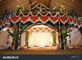 A Stage Traditional Decorated For A Hindu Wedding Hindu Wedding Decorations Indian Wedding Decorations Wedding Stage Decorations
