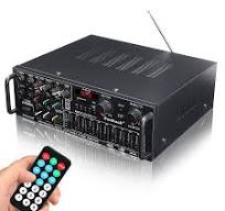 Wzmacniacz stereo z Bluetooth Sunbuck 2 kanały, wzmacniacz mocy HiFi Audio,  pilot zdalnego sterowania, USB SD FM 220V EU Plug