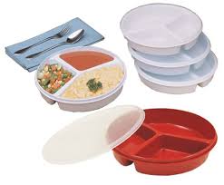 Partitioned Scoop Dish w/ Lid | Maddak Ableware