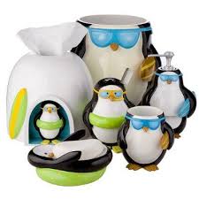 Target Bathroom Set I Actually Own The Toothbrush Holder And Soap Dish Too Cute Target Bathroom Sets Kids Bathroom Sets Penguin Decor