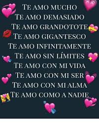 Te Amo Mucho Te Amo Demasiado Te Amo Grandotote Te Amo Gigantesco Te Amo Infinitamente Te Amo Sin Limites Te Amo Con Mi Vida Te A Amor Quotes Poem Memes Quotes