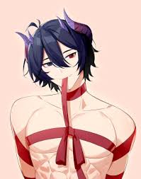 Rule 34 - Black Hair Blue Eyes Bondage Demon Demon Boy Demon Horns Demon  Humanoid Demon Lord Gay Horn Horns Incubus Male Male Only Muscular Muscular Male  Naked Nude Pecs Red Eyes