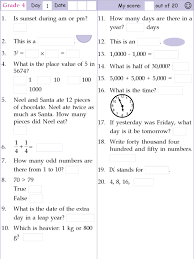 Mental Math Grade 4 Day 1 Mental Math Mental Maths Worksheets 4th Grade Math Worksheets