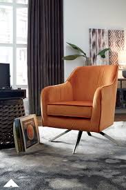 Hangar Orange Accent Chair Today S Casual Lifestyles Call For Updates To Familiar Profiles This Swivel Chair Is A Ref Orange Accent Chair Accent Chairs Home