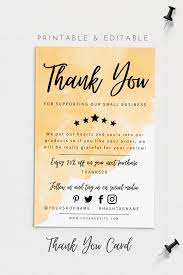 Printed copies can be made directly. Thank You For Your Order Card Modern Business Insert Card Template Printable Thank Y Business Thank You Cards Printable Thank You Cards Thank You Card Design