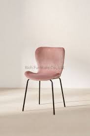 The chair cushion is crafted in. China Nordic Rose Gold Cool Pink Fabric Velvet Cushion Accent Chair For Living Room Dining Chair China Dining Chair Modern Chair