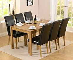 1:12 oak table and 4 chairs set dollhouse furniture diy chalet restaurant set. Oxford 150cm Solid Oak Dining Table With Albany Black Chairs Oxford