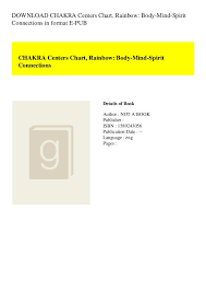 Download Chakra Centers Chart Rainbow Body Mind Spirit