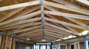It creates a more spacious feeling, because there's no horizontal element defining a lower virtual ceiling line. Tra Pasquill Supply Scissor Trusses For Art Centre