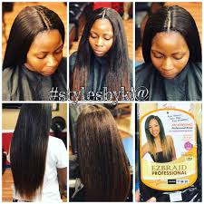 If you're into sleek looks without causing major heat damage to your hair, try a straight style with your next crochet braids. Straight Crochet Braids On Natural Hair Using Ez Braid Braiding Hair Invisible Knots Straight Crochet Braids Crochet Straight Hair Hair Styles