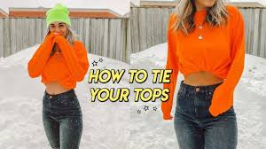 Is all you need to do is grab the excess fabric, twist it, then make a simple knot. 6 Ways To Tuck And Tie Your Tops Oversized Tee S Sweaters Etc Youtube