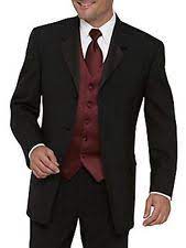 Black Groom Tuxedos With Burgundy Waistcoat Custom Wedding Mens Groomsmen Suits Wedding Suits Groom Attire Tuxedo For Men