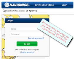 after plugging in a navionics card chart updater web page