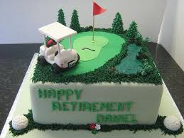 A golf theme retirement party provides great opportunities and ideas to make the retiree feel special. Golf Retirement Cake Retirement Party Cakes Retirement Cakes Golf Cake