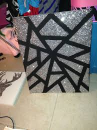 Black And Silver Glitter Wall Art Glitter Canvas Paint Glitterpaint Diy Canvas Art Canvas Painting Diy Glitter Wall Art