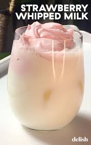 This Whipped Strawberry Milk Is The Beverage Of Your Dreams Recipe Dessert Drinks Sweet Appetizer Milk Recipes