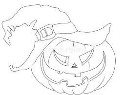 Sometimes it's just more fun to send your friends a little scare on halloween. Halloween Coloring Page Pumpkin In The Hat Stock Illustration Illustration Of Design Contour 129366546