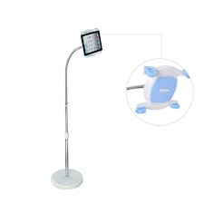 Universal Tablet Stand For 7 In 12 In Tablet With Adjustable Bendable Swivel Gooseneck And Sturdy Base Silver Tablet Stand Tablet Bendable