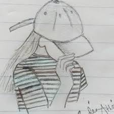 New The 10 Best Drawings Today With Pictures Drawing Of A Girl With Cap Sketch Drawing Color Cool Drawings Easy Drawings Sketches Girly Drawings