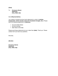 Bank statement request letter format in word. Bank Statement Request Template