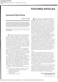 It affects not just a particular stock or industry, but the overall market. Pdf Systematic Risk Taking