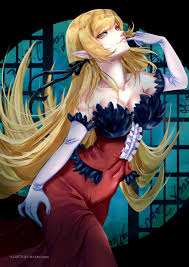 She loves donuts from mister donut. she was named shinobu by meme at the beginning of hitagi crab, suggesting her kanji name shinobu (忍), having heart (心) under blade (刃), matches with her original personality. Kiss Shot By Martine Albriktsenkiss Shot Acerola Orion Heart Under Blade From The Monogatari Series Kiss Shot Anime Shinobu Oshino