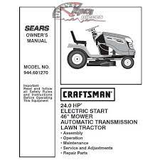 Riding mower attachments, accessories, and implements. Craftsman Tractor Parts Manual 944 601270