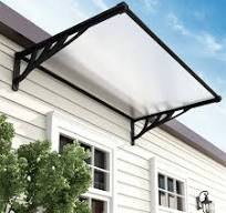 47/59/75/106 inch Black Aluminum Frame Door Window Awning Rain Cover