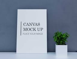 Canvas Mock Up With Plant Free Mockup Templates Mockup Mocking