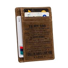 5 out of 5 stars. Men Wallet Gift For Son Birthday Christmas Gift W04 001 Momson I Will Always Carry You In My Heart Engraved Leather Bifold Wallet Mom To Son Men Clothing Shoes Jewelry Ilsr Org