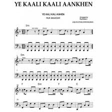Ye Kali Kali Aankhen From Baazigar Piano Notes From