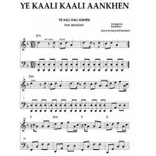 ye kali kali aankhen from baazigar piano notes from