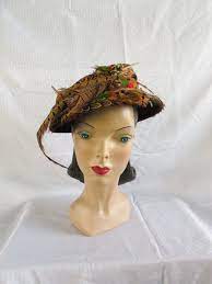 Clearance 1960 S Vintage Pheasant Feather Hat With Etsy Feather Hat Modern Hat Hats