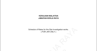 Jadual purata kadar harga jabatan. Jurukur Bahan Jadual Kadar Harga Penyiasatan Tapak