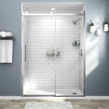 American Standard Passage 32 In X 60 In X 72 In 4 Piece Glue Up Alcove Shower Wall In White Subway Tile P2969swt 375 The Home Depot In 2020 White Tile Shower Shower Wall Bathroom Wall Panels