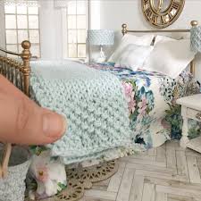 Same Bed Different Throws Swipe To See Some Beautiful Hand Knitted Throw Blankets Available I Hand Knitted Throws Dolls House Interiors Miniature Knitting